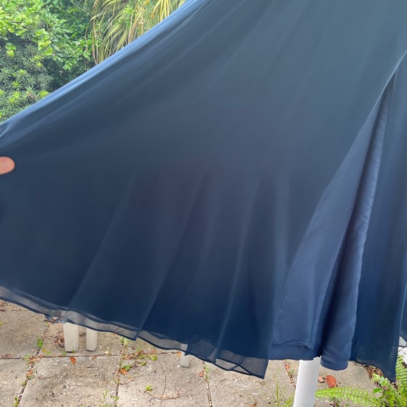 Azazie Dark Navy Bridesmaid Dress custom size close to 10/12 - Picture 9 of 15